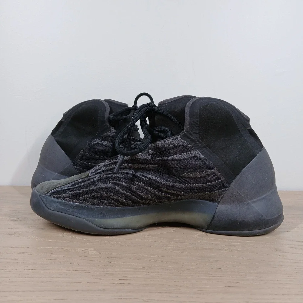 Adidas Yeezy Sneakers Womens 9.5 Black Knit High Top Lace Up Sock Streetwear